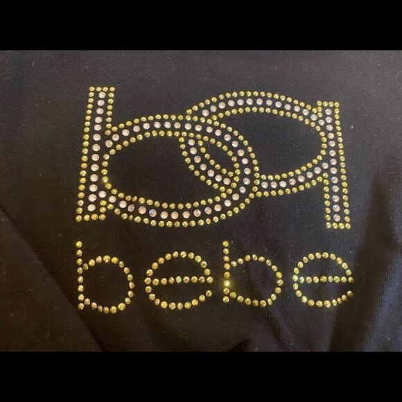 🛍Toddler BeBe Girls Rhinestone Black Logo knot -Front Top- - Picture 8 of 13